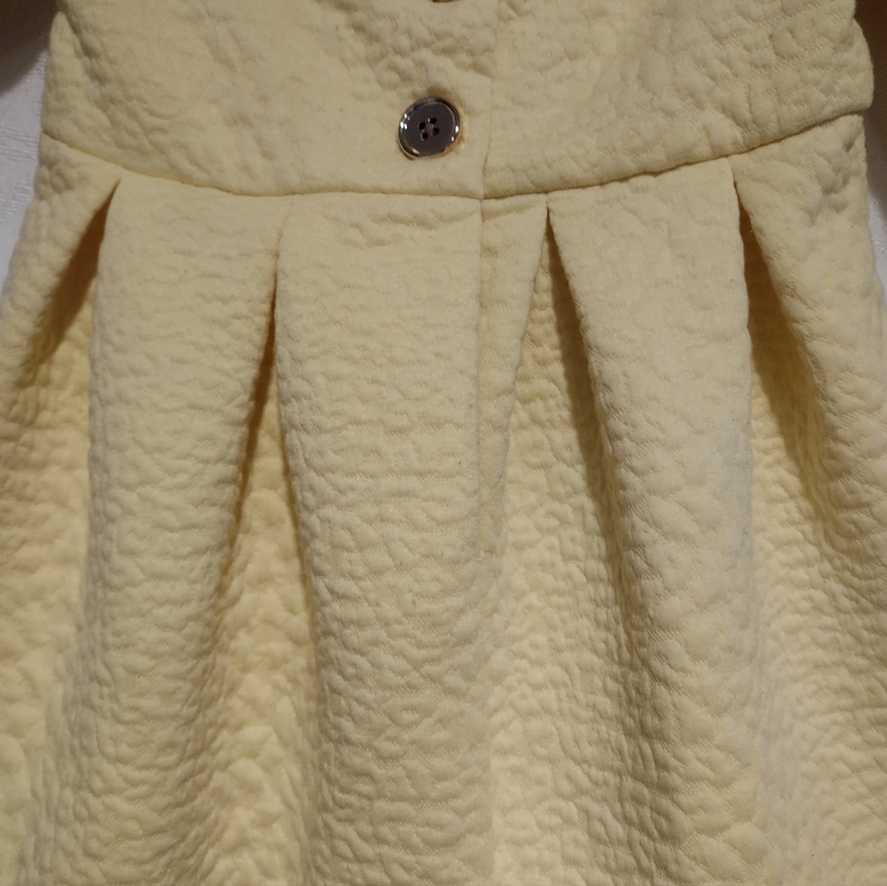 Little Lass 18 Month Yellow Pea Coat Toddler Girl Gold Buttons Pleated - Picture 3 of 6